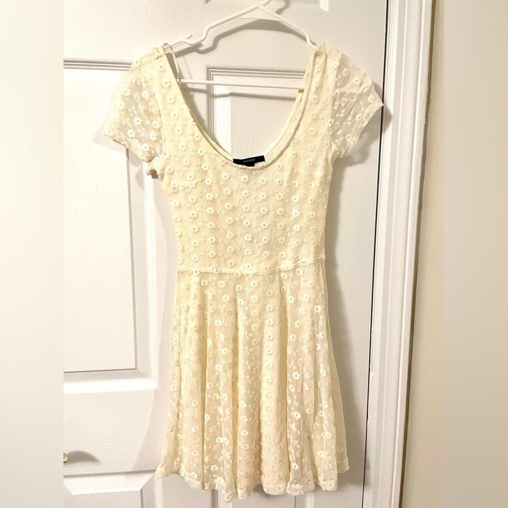 Mini Net Back Dress with Flowers